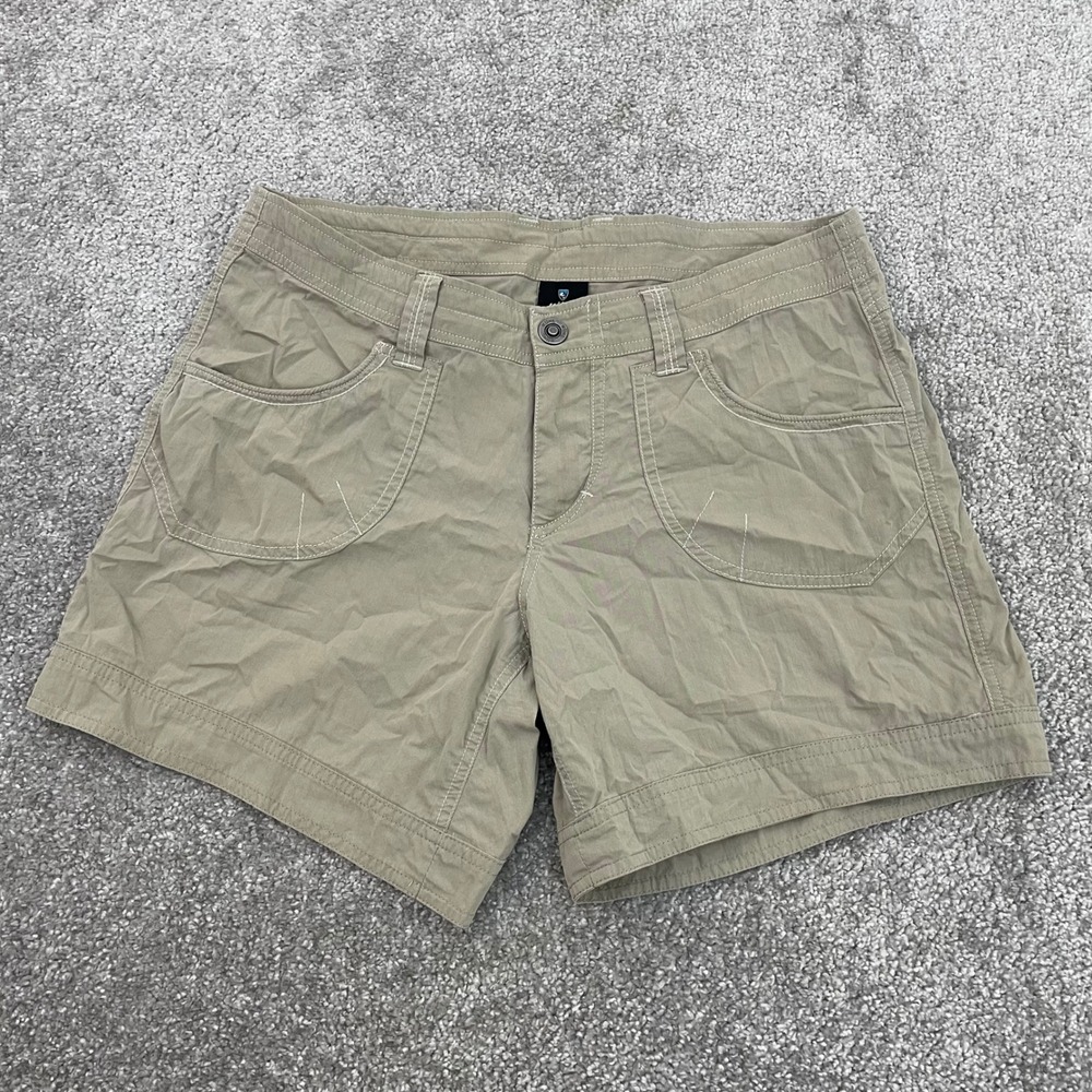 Kuhl Shorts Womens 6 Splash Khaki Tan Cotton Blend Hiking Outdoor Utility Travel